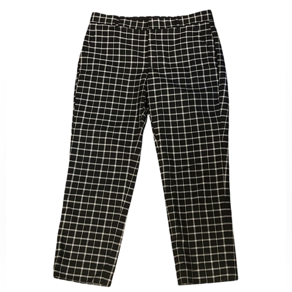 Banana Republic Avery black and white plaid pants SZ 8